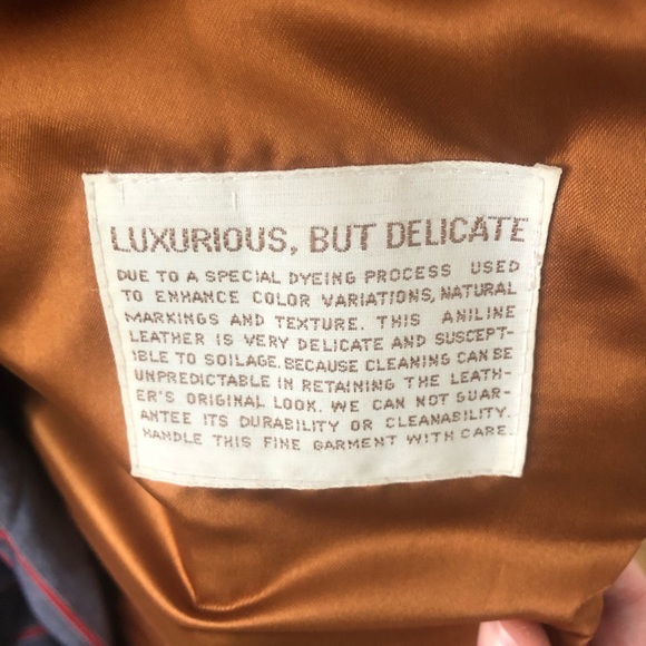 Vintage 70s Belted Leather Jacket Caramel Brown Leather Cognac Tailored Medium - Picture 9 of 16